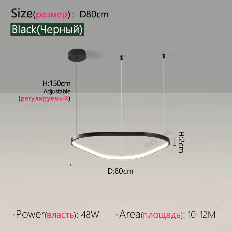 Modern Pendant Lamp – Nordic Modern Lighting | Forged Iron Fixture, Black Lampshade