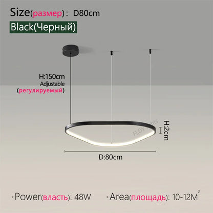Modern Pendant Lamp – Nordic Modern Lighting | Forged Iron Fixture, Black Lampshade