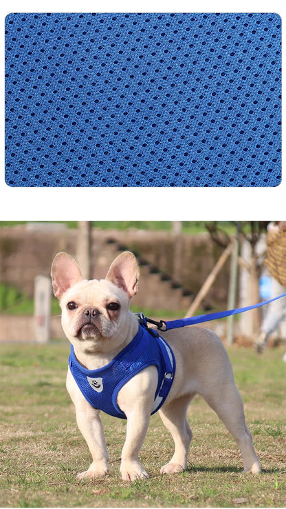 Dog Harness Leash Bulldog Vest Style Summer Reflective Puppy Harnesses Teddy Pet Supplies Breathable Rope Small Dog Collar Corgi