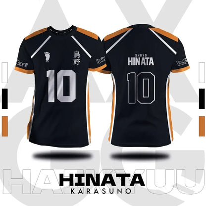 Haikyuu Fukurodani Hinata Cartoon Anime Cosplay Men Jersey Summer Short Sleeve Children Tee Top 2025 New Fashion