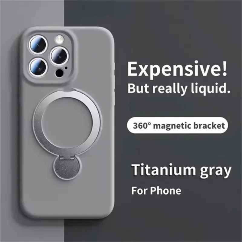 Original Liquid Matte Magnetic Stand Phone Case for iPhone 17 16 14 15 Pro Max For Magsafe Wireless Charge Shockproof Back Cover