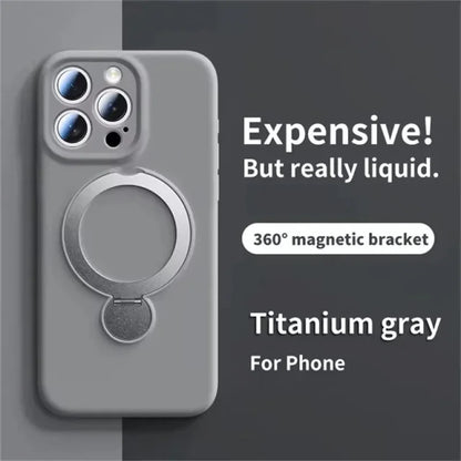 Original Liquid Matte Magnetic Stand Phone Case for iPhone 17 16 14 15 Pro Max For Magsafe Wireless Charge Shockproof Back Cover