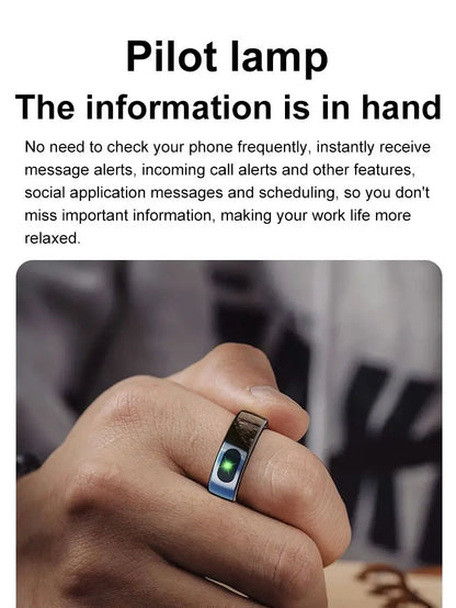 R08 Smart Ring For Men Women Touch Control Function Health Monitor IP68 5ATM Waterproof Skin Temperature Measure Smart Ring New