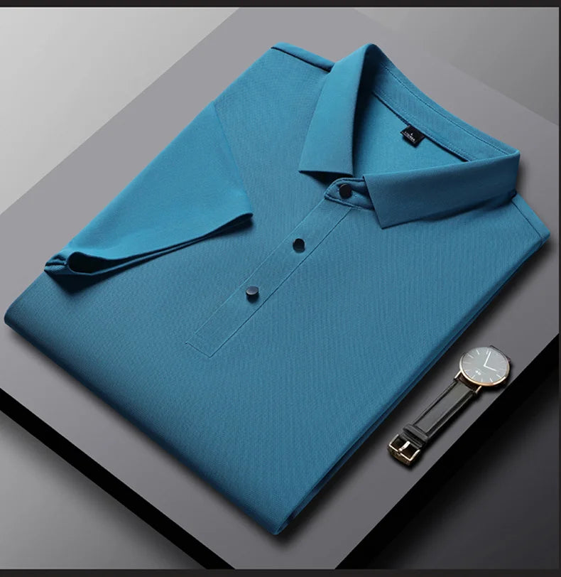 Men's Polo Shirt - Summer Quick Dry Casual Work Shirt | Plus Size Breathable Solid Color