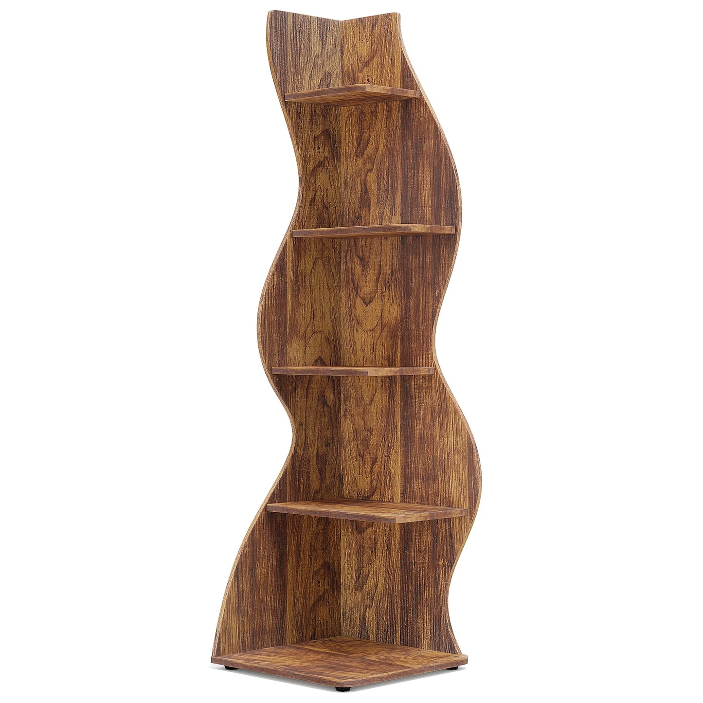 Corner Bookshelf - Modern 5-Tier Shelf | Stylish Wooden Storage Rack
