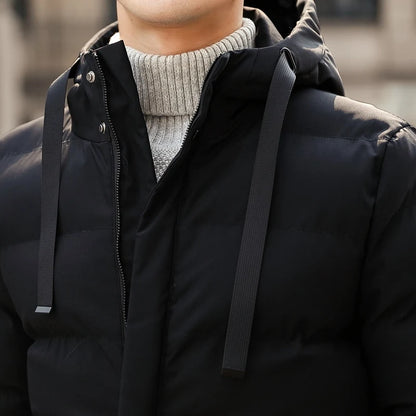 Mid-length New Thickened Hooded Jacket for Winter Men Warm Cotton-padded Jacket for MenLeisureDown Mountaineering Overcoat Men