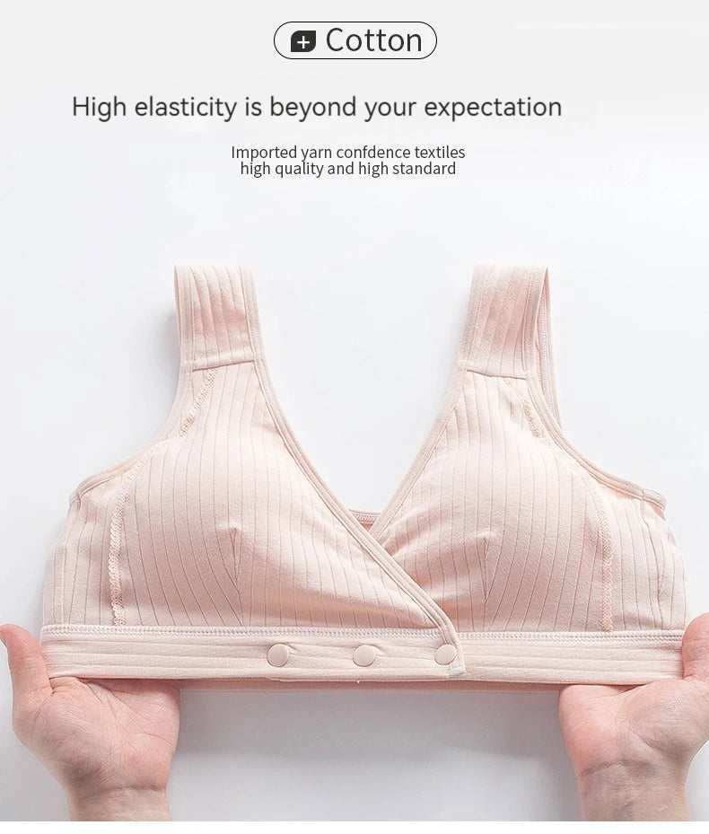 1-2PCS Women's Summer Cotton Thin Clustering Non-sagging Front-buckle Bra Comfortable Traceless Vest-style Women's Underwear