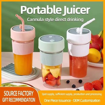 Portable Electric Juicer - Mini Wireless Blender for Smoothies and Juice Extraction