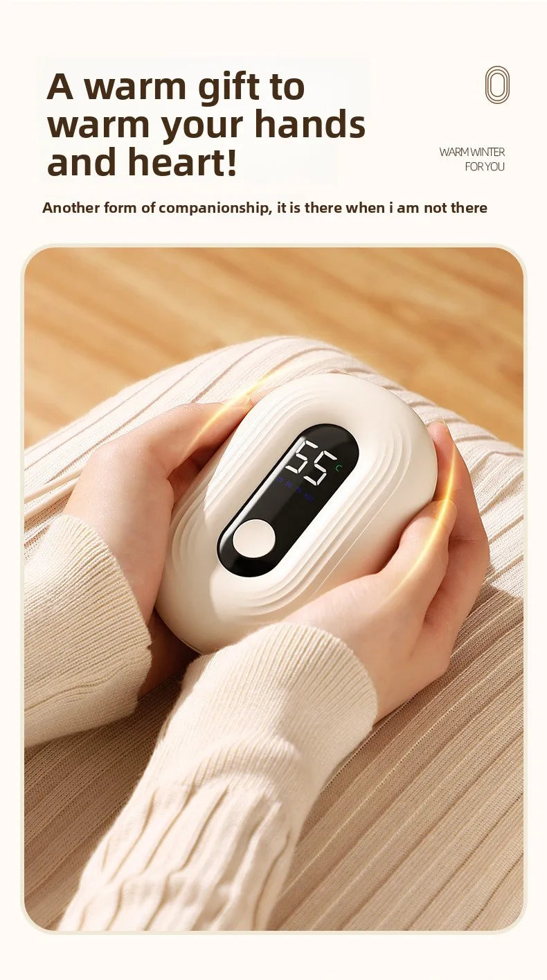 Mini Hand Warmer With Digital Display USB Charging Self-Heating Hand Warmer Gift Box Portable Warmth For Hands