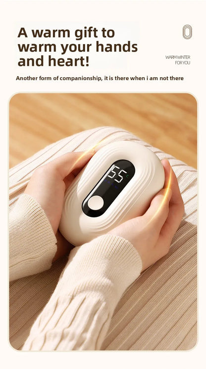 Mini Hand Warmer With Digital Display USB Charging Self-Heating Hand Warmer Gift Box Portable Warmth For Hands