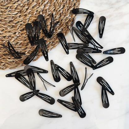 Wholesale 10/20/50/100pcs/set Women Black Waterdrop Shape Basic Alloy Hair Clips BB hairpins Barrettes Fashion Accessories 2031