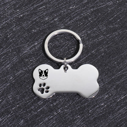Custom Text Dog Tags Personalized Name Dog Cat ID Tag Bone Shaped Pendant Laser Engraving Address Number Customized Pets ID Tag