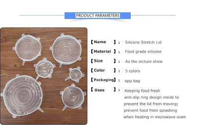 Silicone Stretch Lids – Reusable Airtight Food Covers (Set)