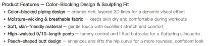 Peach Butt Yoga Pants, High-Waisted Butt-Lifting Fitness Pants for Women, Highly Elastic Quick-Drying Tight Leggings for Workout