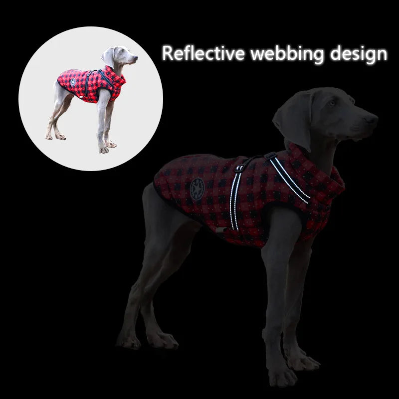 Winter Dog Clothes with Harness Waterproof Warm Pet Dog Cotton Jacket for Small Large Dogs Puppy Clothing French-Bulldog Coat
