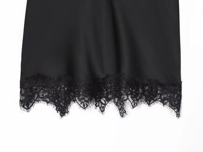 Women Lace Cami Dress - Sleeveless V Neck Mini Summer Dress | Slim Fit Polyester