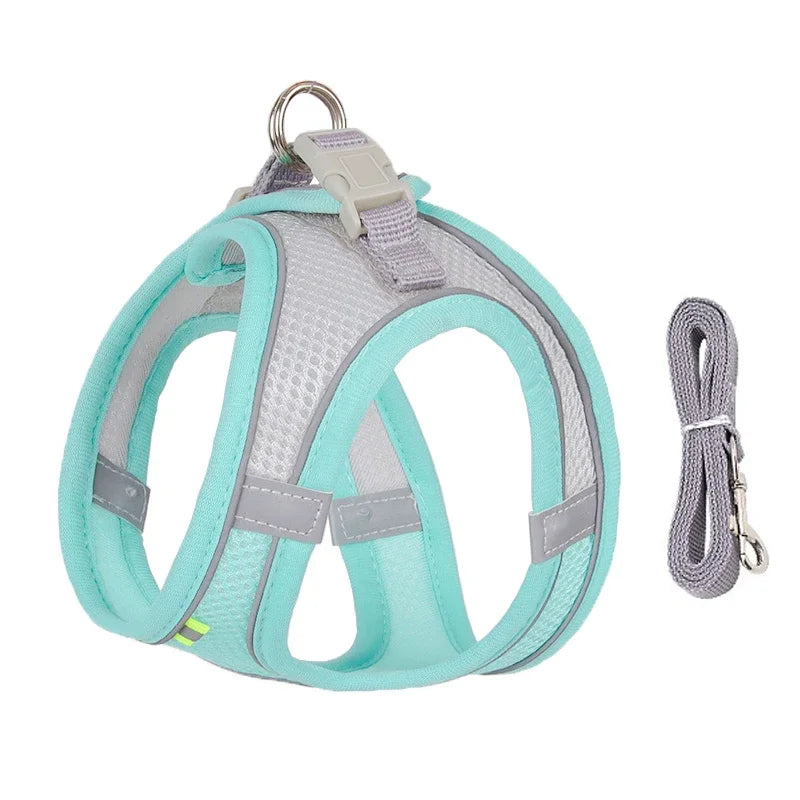 Puppy Harness Set Dog Accessories Adjustable Puppy and Cat Harness Vest French Bulldog Chihuahua Small Dog Collar Pet Leash Dogs