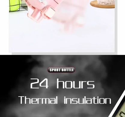 Thermos Vacuum Stainless Cup Thermal Cold Hot Insulated Stainless Steel Water Bottle with Straw Water Bottles