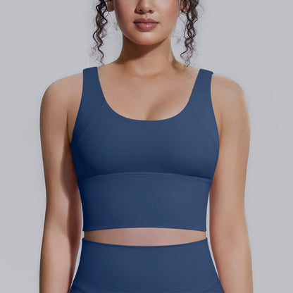 New Backless Yoga Vest for Woman Yoga Underwear with Chest Pad Summer Breathable Workout Top Running Shockproof Sports Bra