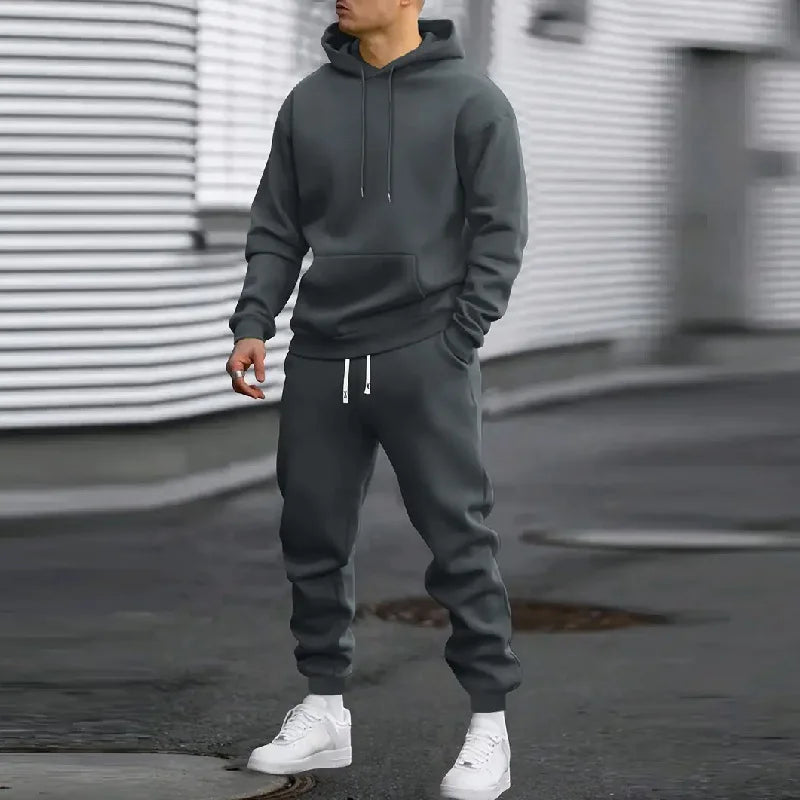 2026 popular two-piece men's sportswear jogging suit sportswear hooded sweatshirt zipper sweatshirt autumn and winter clothing