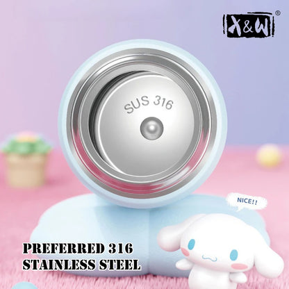 X&W 500ML for Sanrio My Melody Thermos Cups Cartoon Stainless Steel Vacuum Flask Student Cute Insulated Water Bottles Kids Cup