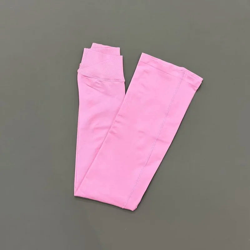 HISTELLO Vision Flare Leggings Seamless Yoga Stretchy Wide Leg Trousers Gym Running Workout Sports Clothing Quick Dry Breathable