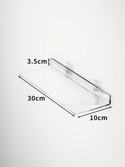 Acrylic Wall Storage Rack - No Drill Bathroom  Kitchen Organizer with Strong Adhesive