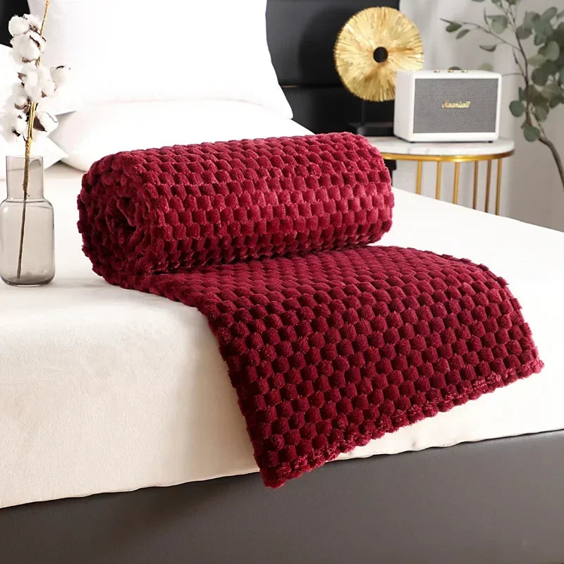 Ultra Soft Flannel Fleece Blanket - Large Warm Throw for Sofa or Bed Gray - ZOOMNSTORE