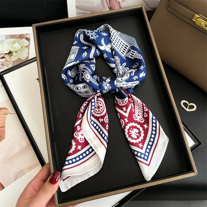Luxury Silk Square Scarf - Womens Satin Neckerchief  Hair Wrap 2023