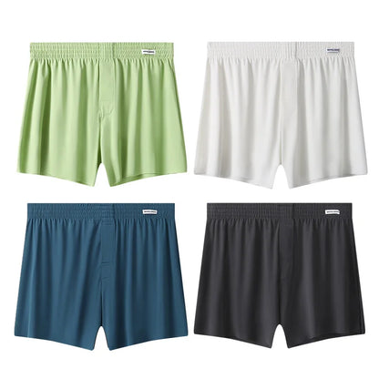 Mens Boxer Shorts Large Size - Ice Silk Breathable Sleepwear Pants | Loose Fit Boxers