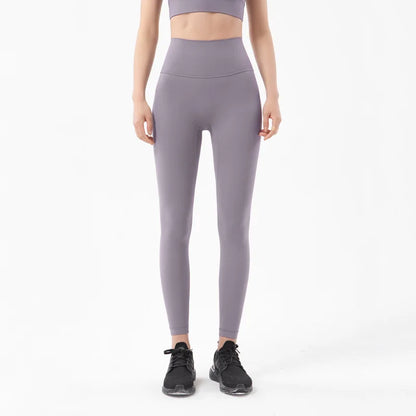 SOISOU Nylon Yoga Pants Gym Leggings Women Girl Fitness Soft Tights High Waist Elastic Breathable No T Line Sports Pants