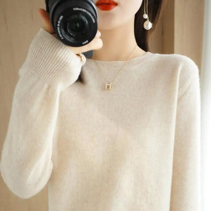 Autumn And Winter Thin Sweater Women's Round Neck Pullover Casual Knitted Top Women's Short Underlay Fashion 18 Colors