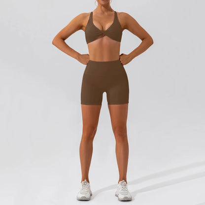 Women Yoga Suit - Quick Dry Gym Tracksuit With Long Sleeve Top & High Waist Leggings