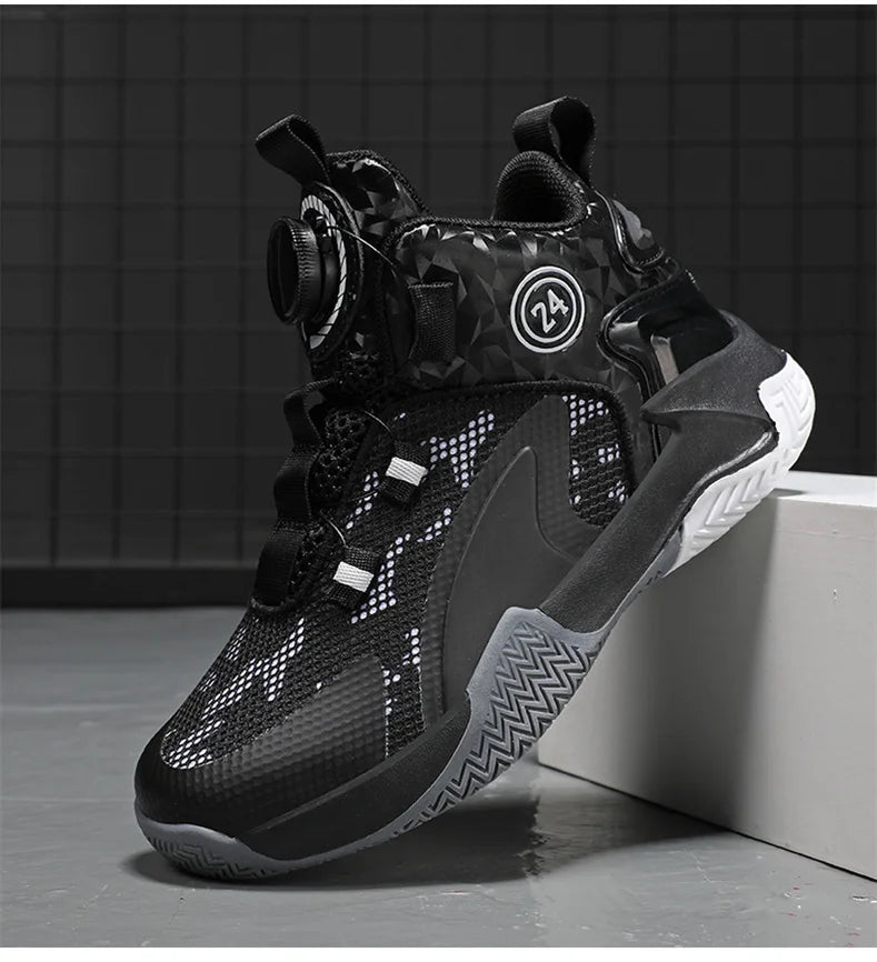 Kids Basketball Shoes - Boys Sneakers Non Slip Outdoor Sport Trainer Shoes