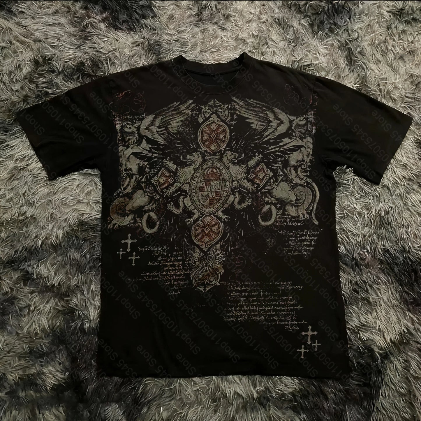 Summer Classic Y2K Gothic Style T-shirt Print Oversized T Shirt High Street Shirts Round Neck Cotton Tops Mens Women T Shirt Tee