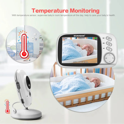 VB603 Video Baby Monitor 2.4G Wireless With 3.2 Inches LCD 2 Way Audio Talk Night Vision Surveillance Security Camera Babysitter