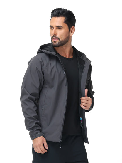 Men's Outdoor Waterproof Windbreak Jacket Lightweight Coat for Camping Hiking Cycling Fishing with Inner Pocket