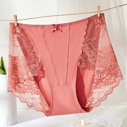 New Plus Size Lace Panties   High Waist Modal Underwear for Women 60-105kg Summer Thin  Sexy
