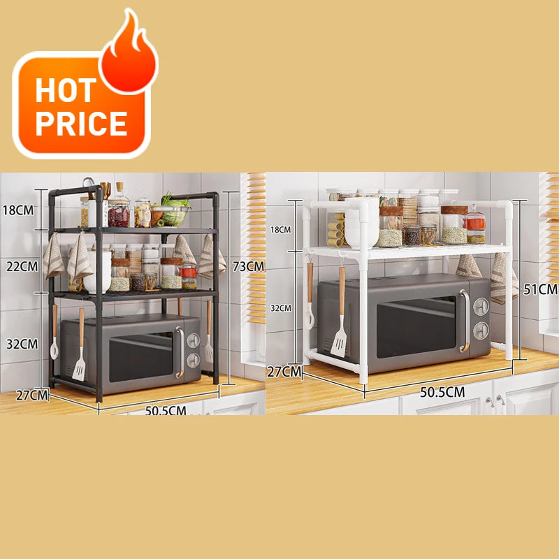 Multi-Layer Kitchen Storage Rack - Microwave Shelf  Condiment Organizer - ZOOMNSTORE