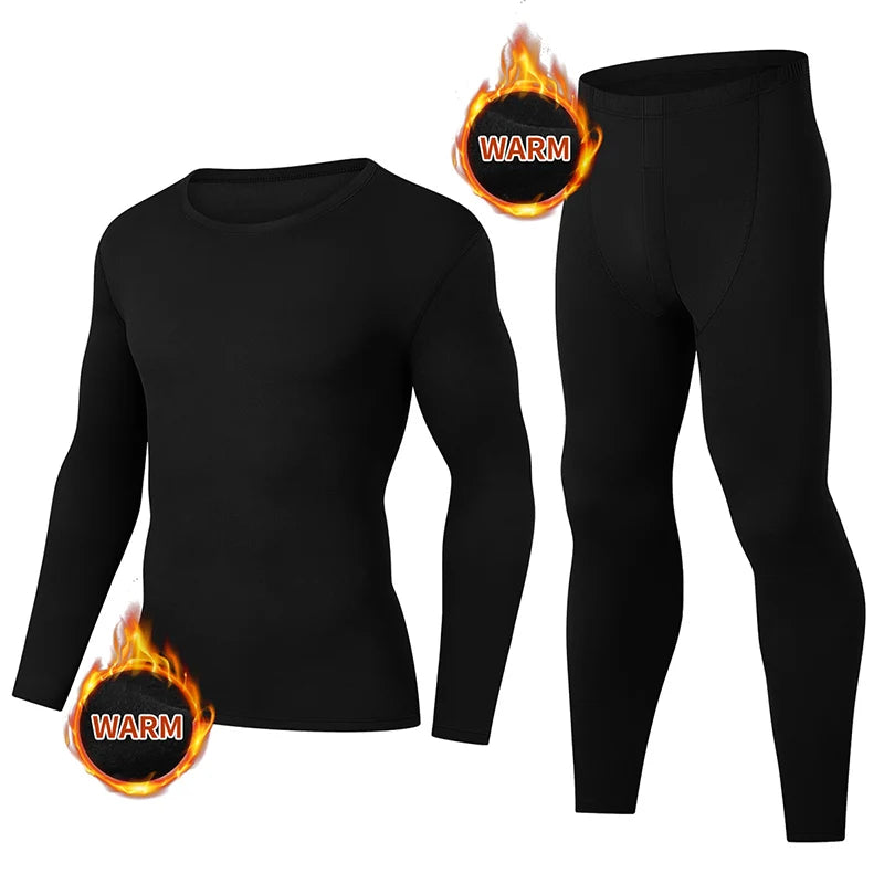 Men's Autumn/Winter Warm Underwear Set Solid Color Multi Color Round Neck Long Sleeve Top Letter Elastic Waist Casual Pants