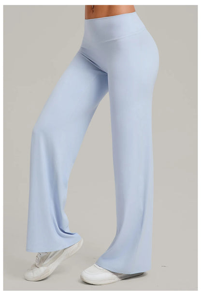 Pilates Straight Yoga Pants Versatile Loose High Waist Wide Leg Pants Women Running Push Up Sports Fitness Hip Show Pants Female