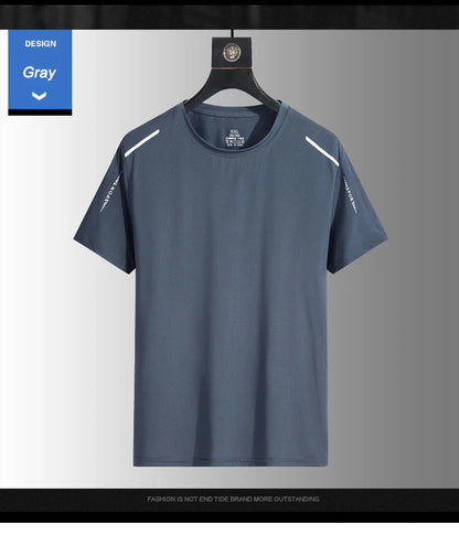 Men's Running T-Shirt – Reflective Quick-Dry Ice-Silk Sports Tee
