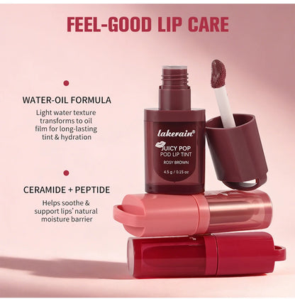 Juicy Box Shape Lip Tint Gloss Moisturizing Lightweight & Non-Sticky Lip Staion Long-Lasting High Shine Finish Lips Makeup