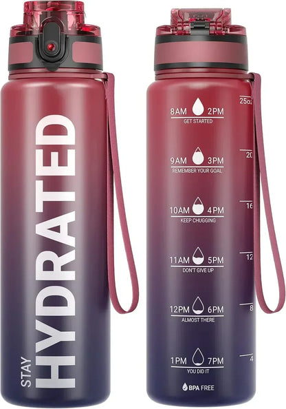 32oz Water Bottle Motivational Sport Water Bottle Leakproof Drinking Bottles Outdoor Sports Travel Kettle Drinking Water Bottle