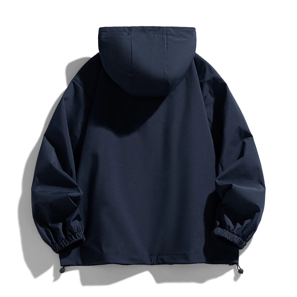 Windproof Waterproof Jacket - Plus Size Workwear Coat With Breathable Zipper Closure