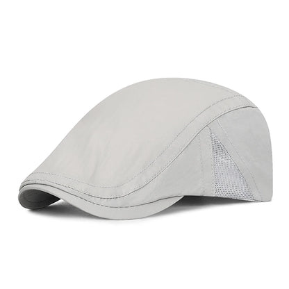 Summer Quick-Drying Thin Beret Men Women Sun Shade Newsboy Cap Breathable Mesh Peak Caps Adjustable Sun Shade Beret Hats