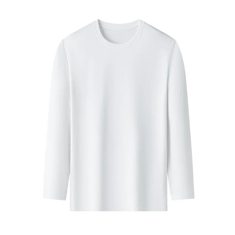 Men's Cotton T-Shirt - Long Sleeve Tee | Breathable Solid Color Shirt, Casual Summer Top