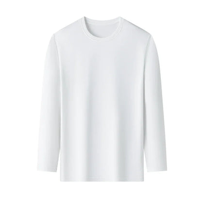Men's Cotton T-Shirt - Long Sleeve Tee | Breathable Solid Color Shirt, Casual Summer Top