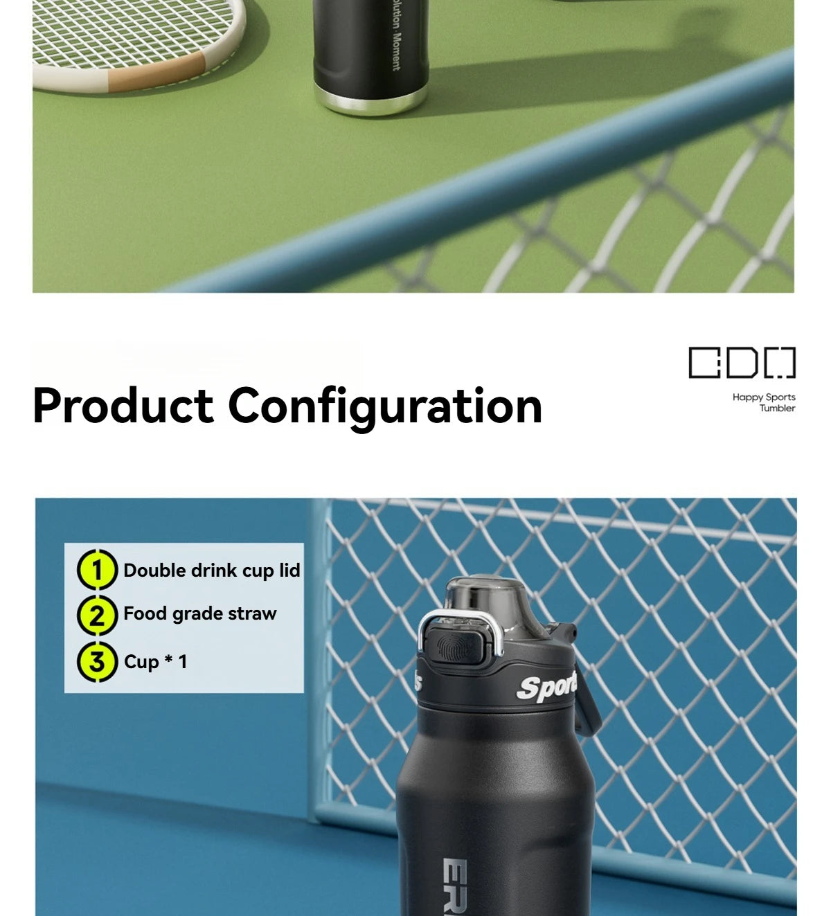 Insulated Water Bottle Stainless Steel Tumble Cycling Cold And Hot Flasks Double Wall Portable With Handle Sports Outdoor Cup