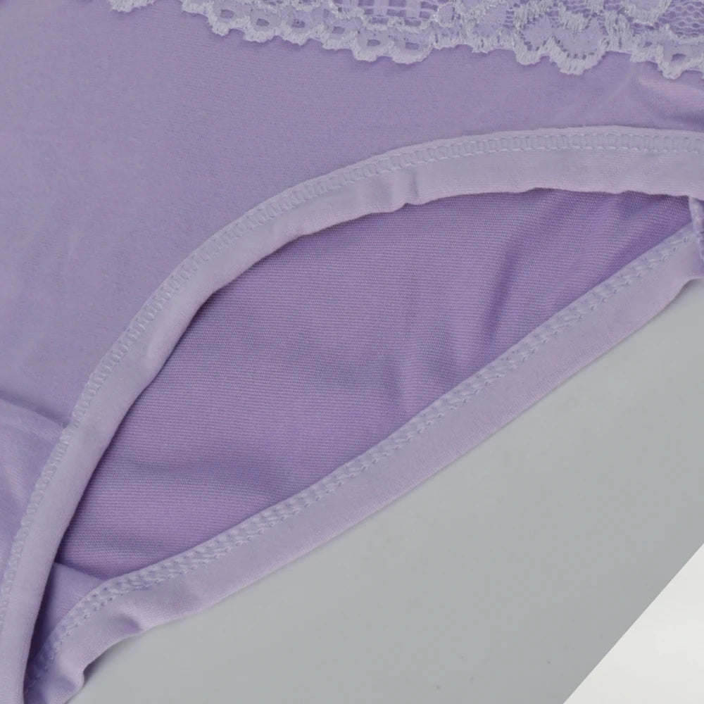 3Pcs Women's Panties Lace Triangle Panties Woman High Waist Plus Fat Plus Size Soft Comfortable and Breathable Female Underwear